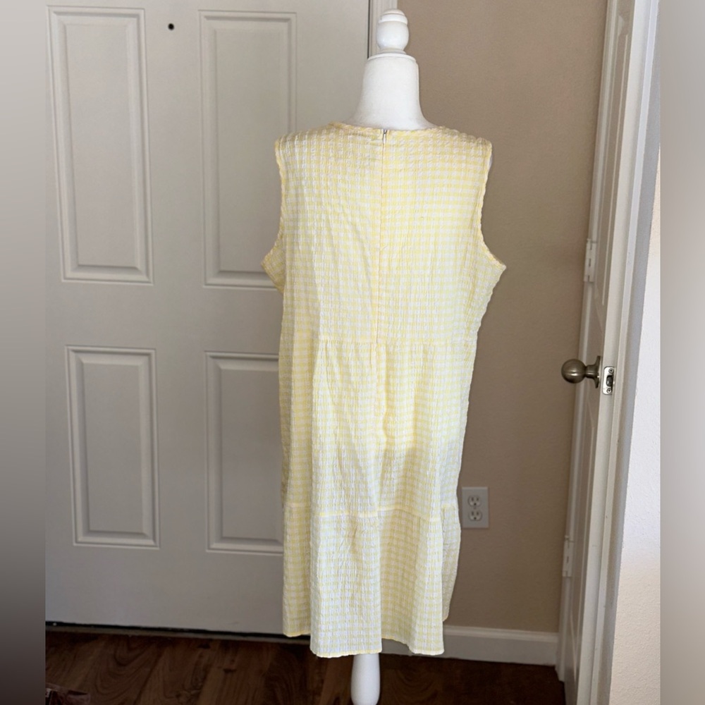Chloe + Rene Yellow Plaid Dress Size XL - Picture 7 of 11